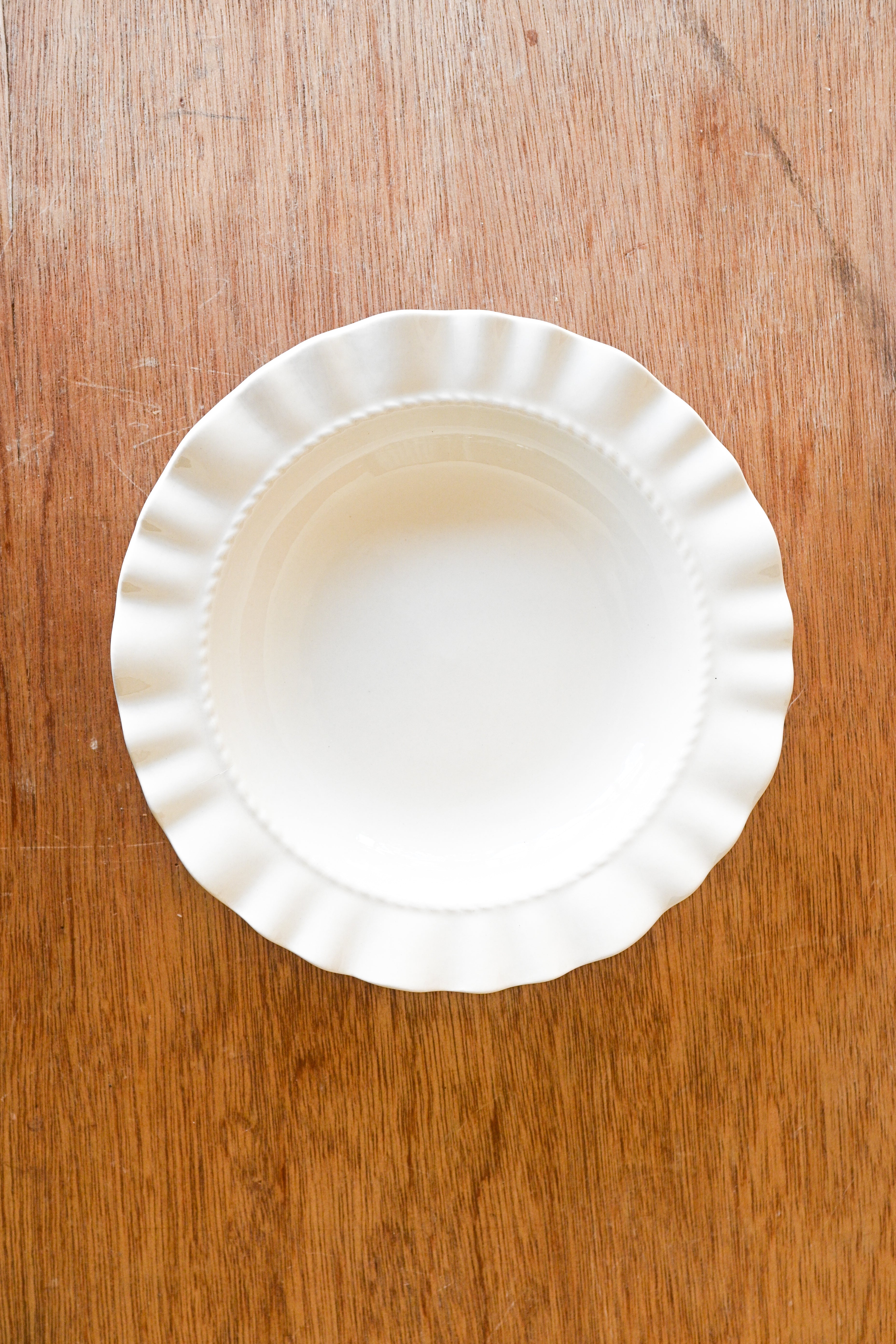 Fluted Off-White Dinner Plate