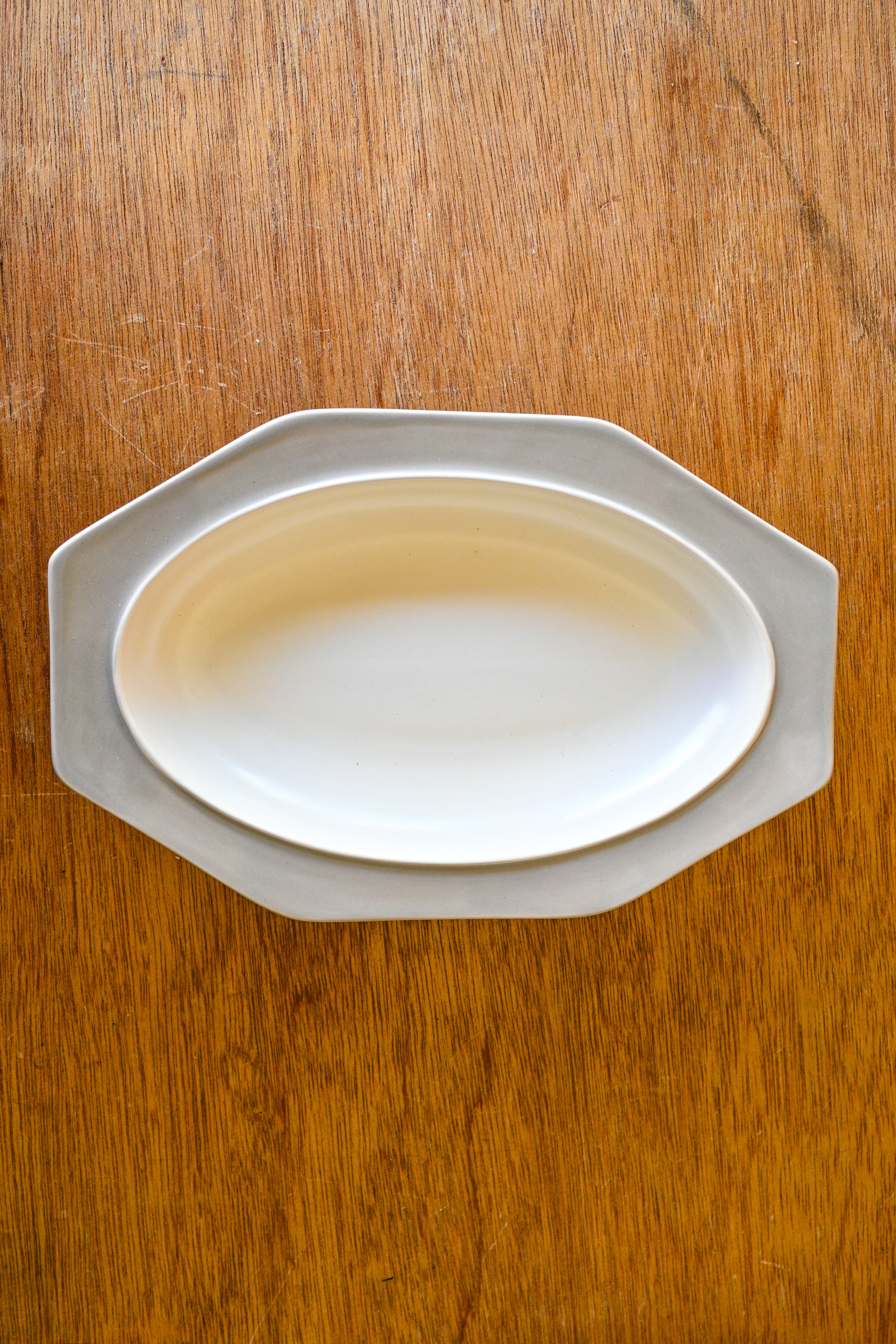 Oblong Grey Dinner Plate (Set of 2)