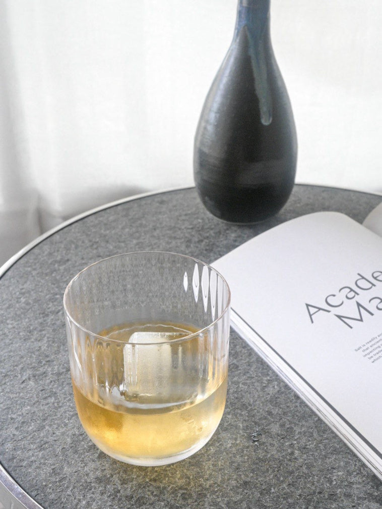 Crystal Fluted Rocks Glass