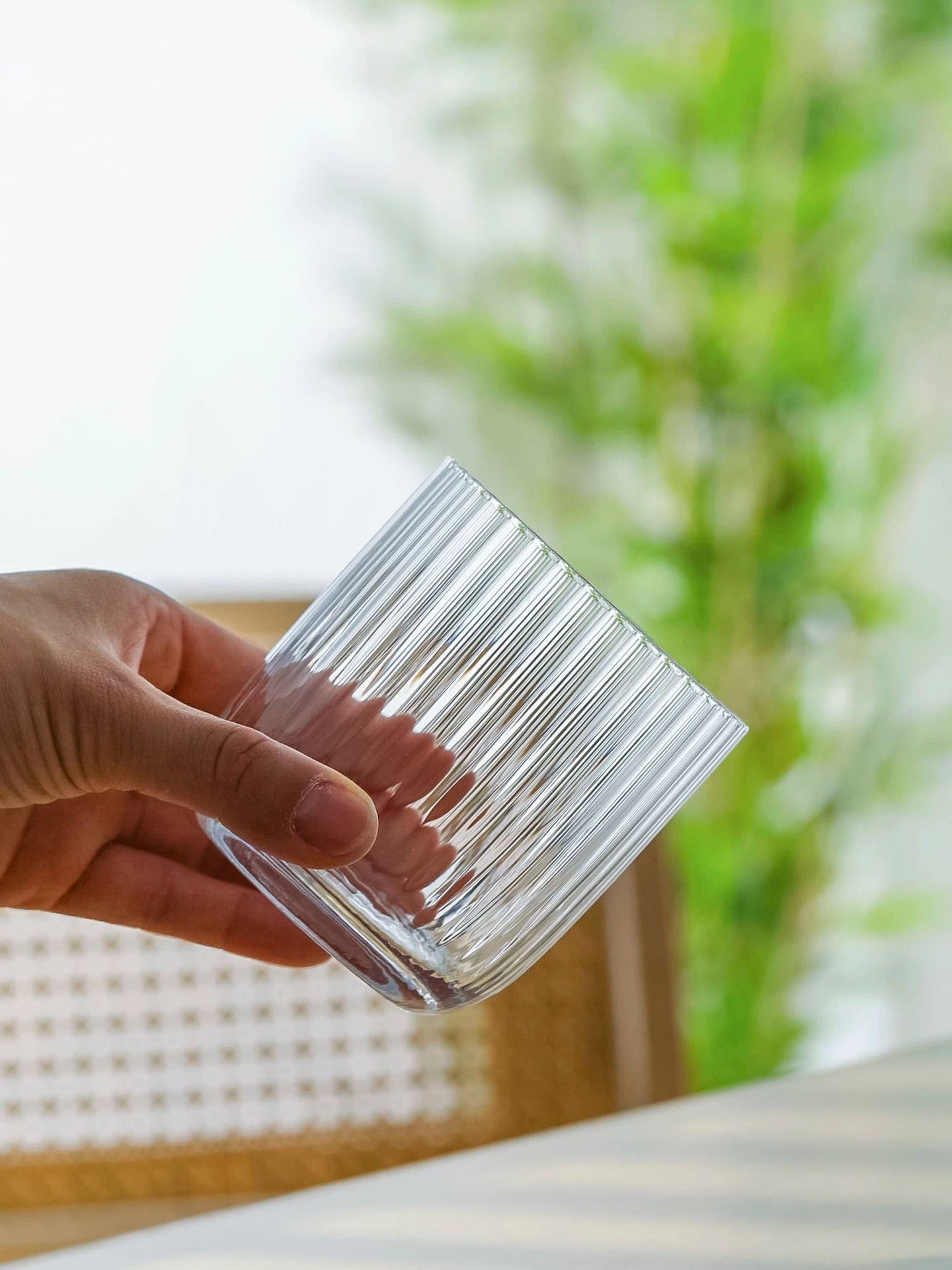 Crystal Fluted Rocks Glass